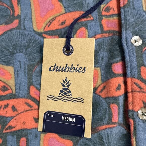 Chubbies The Funky Spore Fleece Flannel Overshirt Size Medium M Men's NWT - Picture 2 of 3